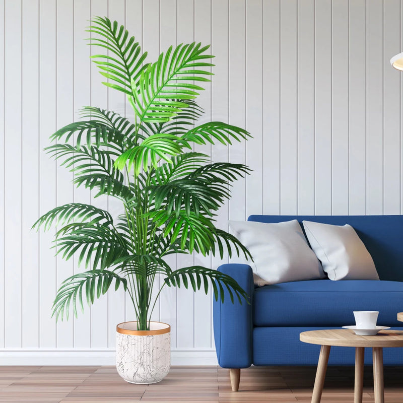 90/120cm Large Artificial Tropical Palm Tree Fake Coconut Tree Branch Plastic Green Turtle Back Leaves for Home Office Decora