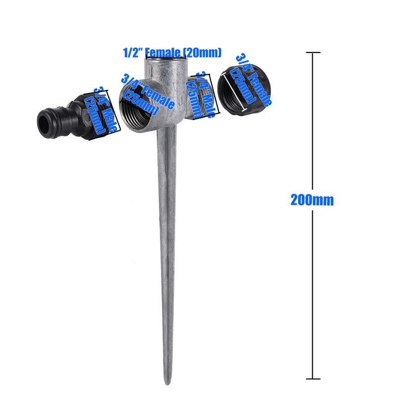 1/2"Male Thread Rotating Rocker Sprinkler Adjustable Impact Sprinkler Lawn Garden Park Orchard Field Irrigation Watering Nozzle
