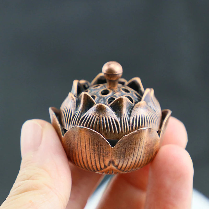 Feng Shui Lotus Incense Burner – Zen Coil Holder for Meditation & Aromatherapy