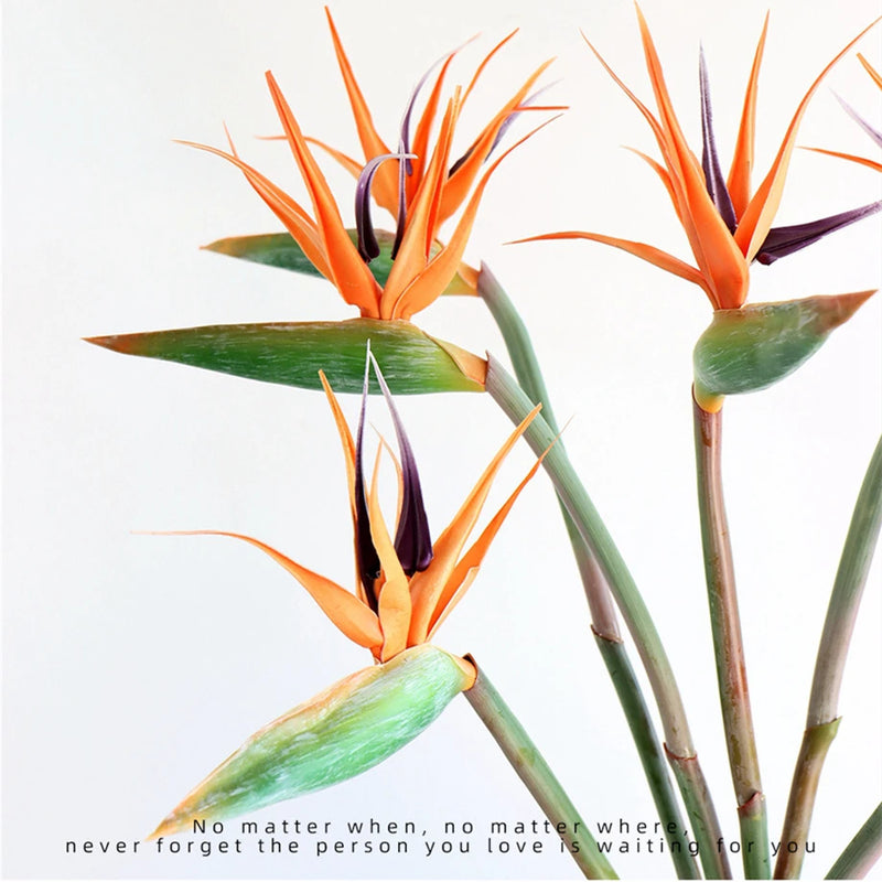 Large Bird of Paradise Artificial Tropical Flower Faux Heaven Bird Plant for Home Office Garden Decor Flower Arrangement
