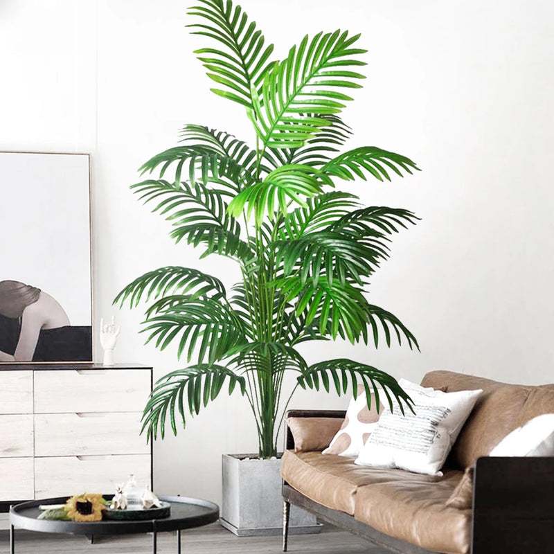 68-120cm Large Artificial Palm Tree Tropical Fake Plant Green Plastic Palm Leaf Branches Suitable for Home Garden Decoration