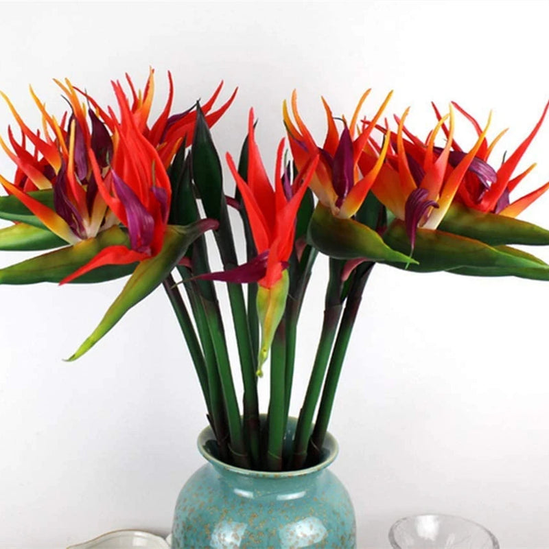 Large Bird of Paradise Artificial Tropical Flower Faux Heaven Bird Plant for Home Office Garden Decor Flower Arrangement
