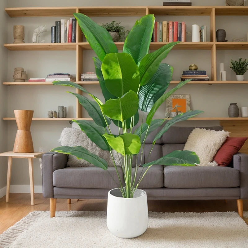 Artificial Plants Large Tropical Palm Tree Fake Banana Plants Leaves Real Touch Plastic Monstera For Home Garden Party Decor