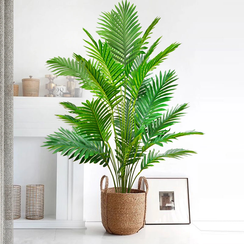 68-120cm Large Artificial Palm Tree Tropical Fake Plant Green Plastic Palm Leaf Branches Suitable for Home Garden Decoration