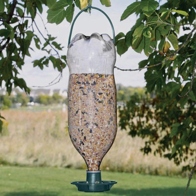 Recycle Empty Soda Bottle Top Bird Feeder Outdoors, Garden, Balcony, Hanging Feed Tray, Yard Garden Decor