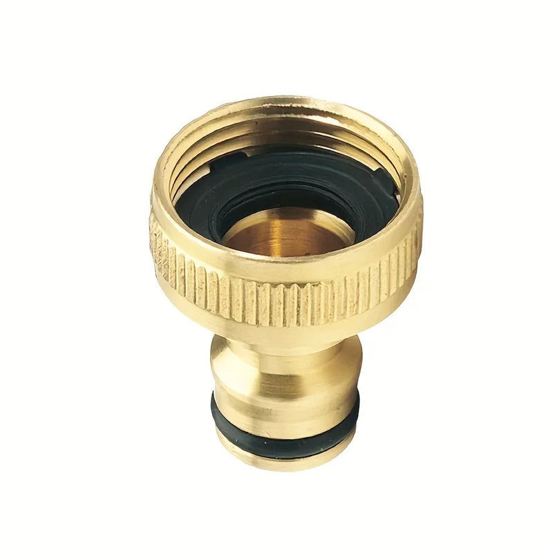 Brass Faucet Hose Connector – Quick Connect Adapter for 1/2 & 3/4 Garden Watering