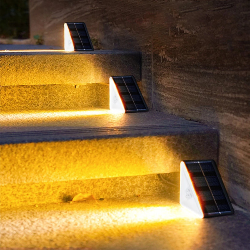 Outdoor Solar Step Lights, Warm White ,Waterproof, Auto On, for Patio, Yard, Driveway, Porch Decoration
