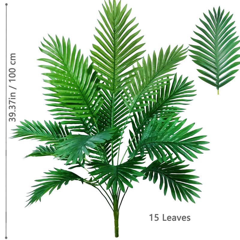 53-123cm Artificial Palm Tree Tropical Fake Plant Green Plastic Palm Leaf Branches Suitable for Home Garden Decoration
