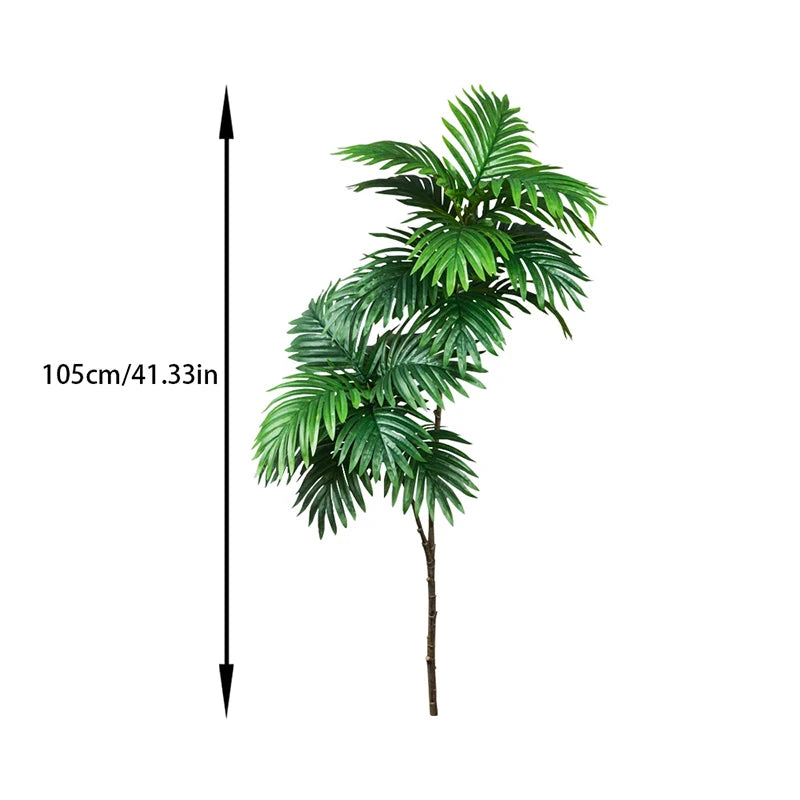 35-150cm Large Artificial Palm Tree Tropical Plants Green Plastic Palm Leafs Fake Banyan Tree for Home Garden Shop Party Decor