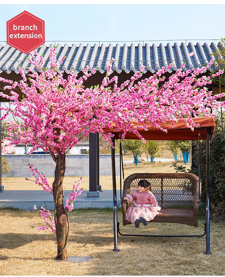 Artificial Peach Tree for Christmas, Simulation Cherry Tree, Outdoor Garden, Large Wishing Peach Tree, Wedding Center Decoration
