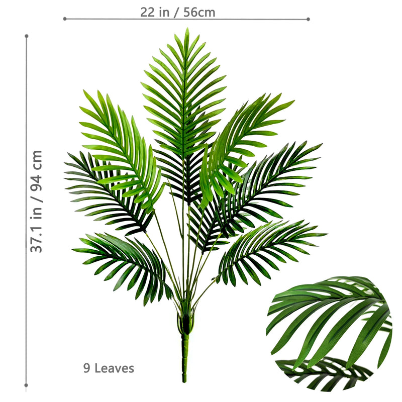 68-120cm Large Artificial Palm Tree Tropical Fake Plant Green Plastic Palm Leaf Branches Suitable for Home Garden Decoration