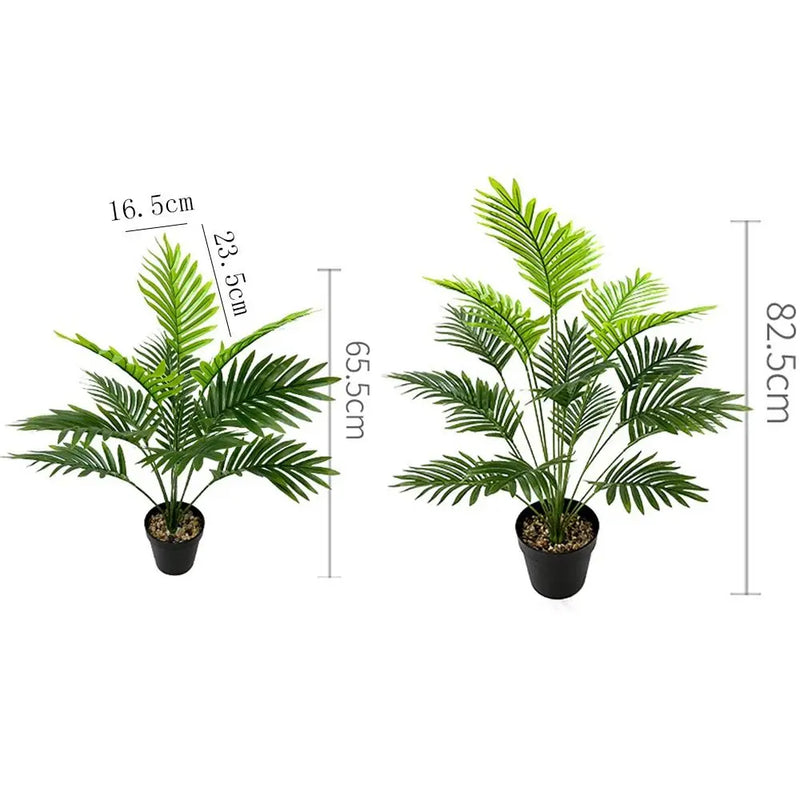 Large Artificial Palm Tree Tall Fake Plants Tropical Monstera Branch Green Plastic Leaves For Home Garden Outdoor Decor