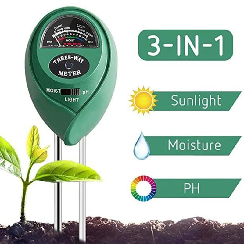 3-in-1 Soil Tester – Moisture, Light & pH Meter for Garden & Plant Care