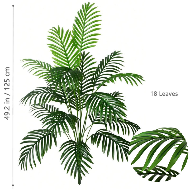 68-120cm Large Artificial Palm Tree Tropical Fake Plant Green Plastic Palm Leaf Branches Suitable for Home Garden Decoration