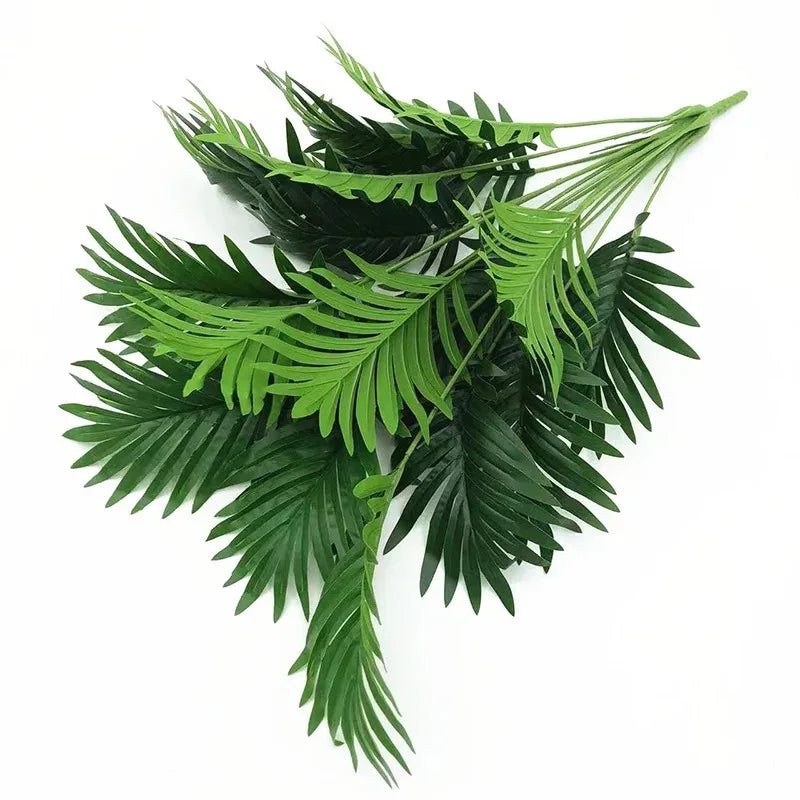 90-120cm Large Fake Palm Tree Artificial Tropical Plants Plastic Monstera Leaves Big Palm Tree Foliage for Home Garden Decor