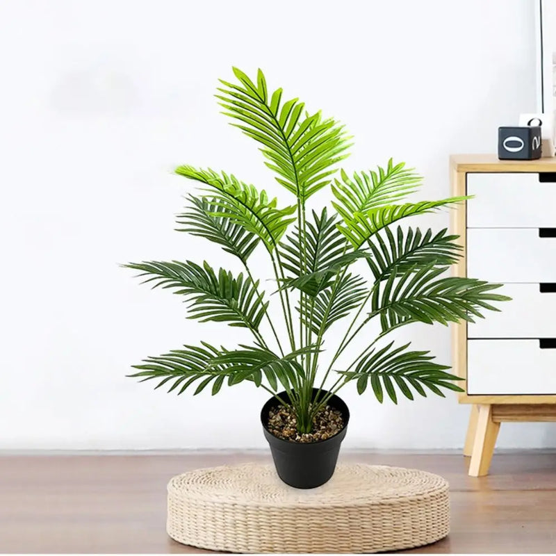 Large Artificial Palm Tree Tall Fake Plants Tropical Monstera Branch Green Plastic Leaves For Home Garden Outdoor Decor