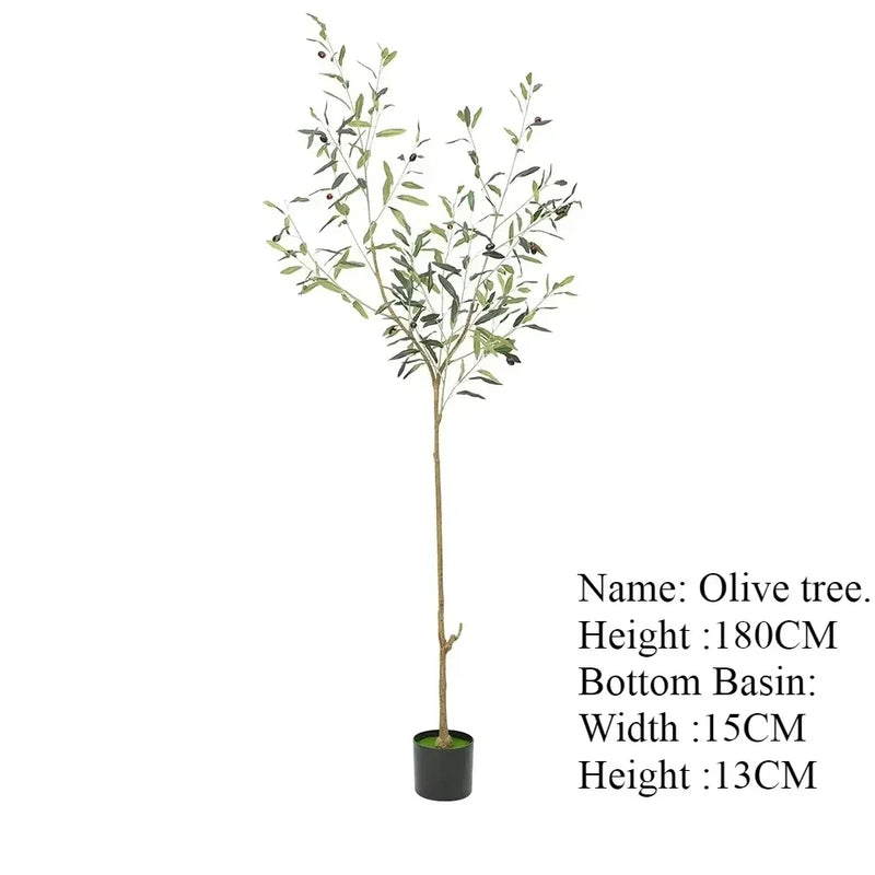 Large Olive Tree Artificial Plant Fake Olive Tree with Pot 60cm-240cm Tropical Silk Tree for Home Office Shop Party Decoration