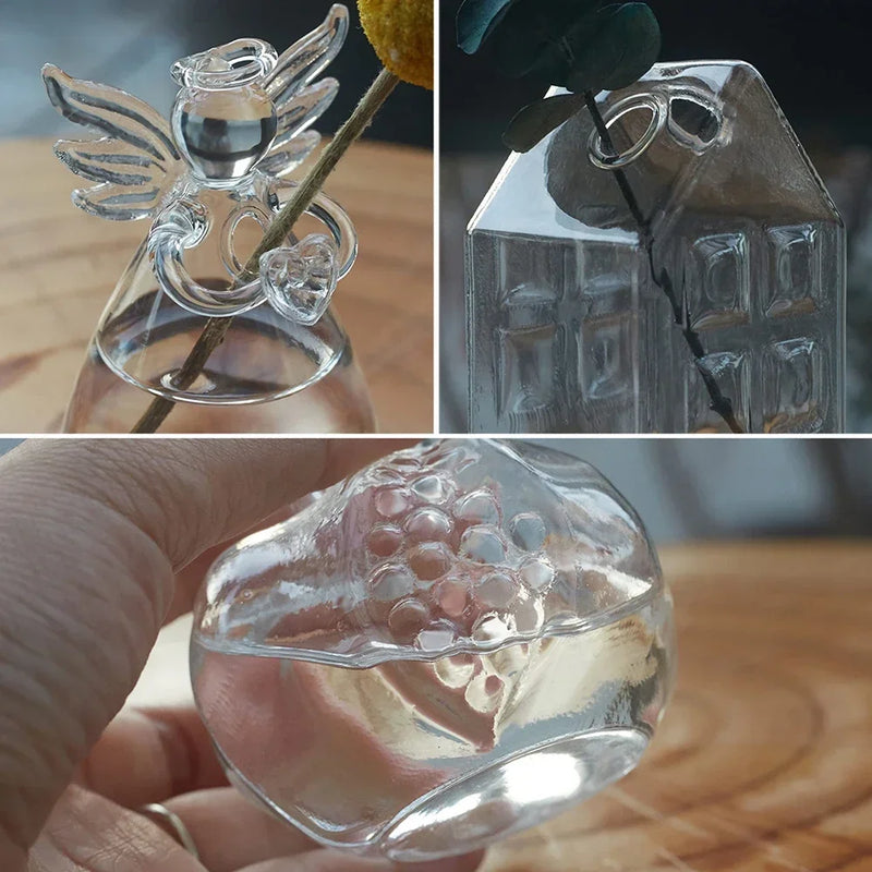 Transparent Angel Hydroponic Vase – Elegant Glass Flowerpot for Home & Desk Decor