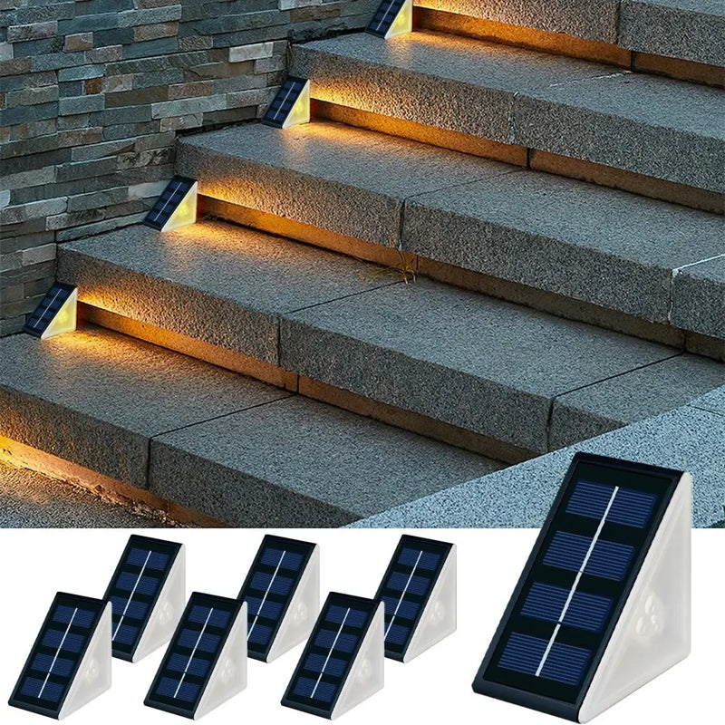 Outdoor Solar Step Lights, Warm White ,Waterproof, Auto On, for Patio, Yard, Driveway, Porch Decoration