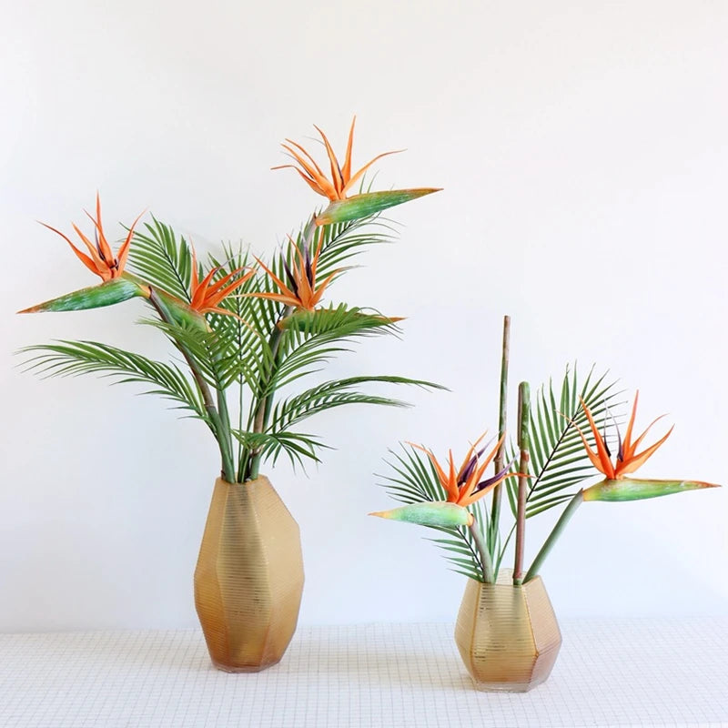 Large Bird of Paradise Artificial Tropical Flower Faux Heaven Bird Plant for Home Office Garden Decor Flower Arrangement