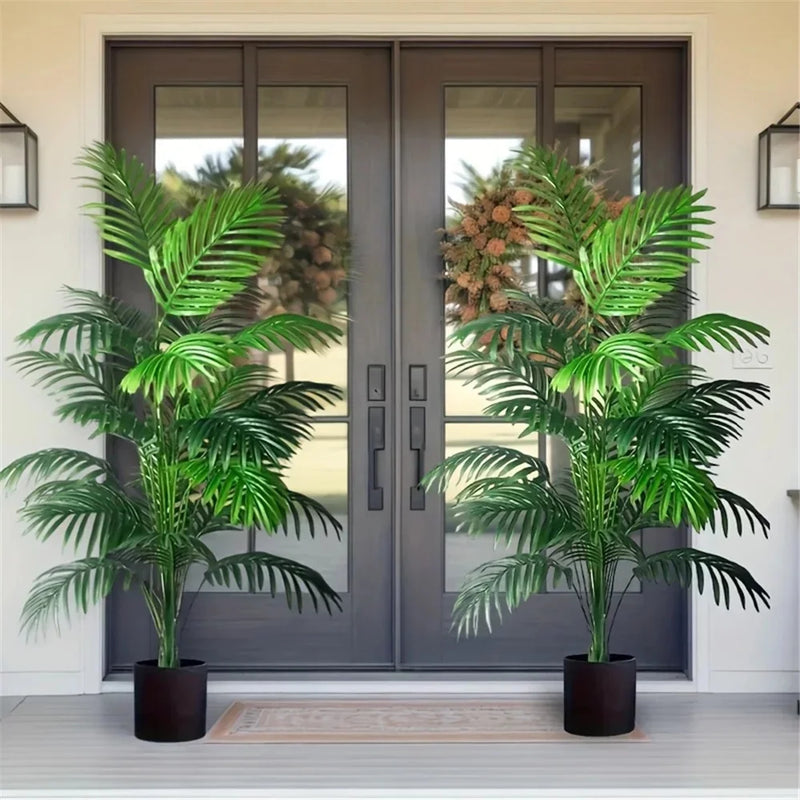 24Leaves Areca Palm Simulation Green Plants Realistic Artificial Trees Suitable For Bedroom Living Room Outdoor Decoration