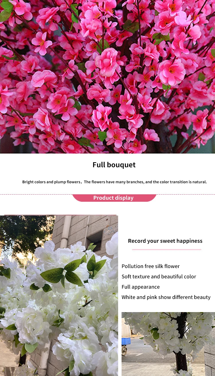 Artificial Cherry Tree for Home Decoration, Maple Tree, Wedding Decoration, Christmas Holiday Party, Hotel Mall