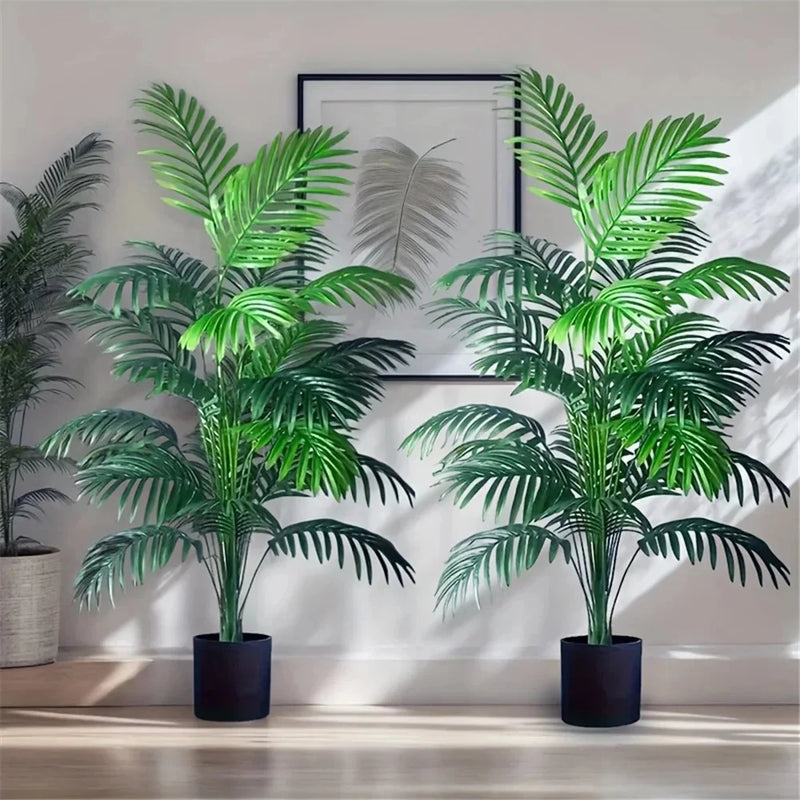 24Leaves Areca Palm Simulation Green Plants Realistic Artificial Trees Suitable For Bedroom Living Room Outdoor Decoration