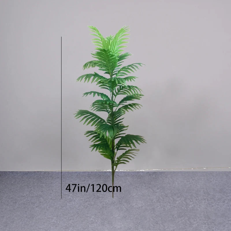 35-150cm Large Artificial Palm Tree Tropical Plants Green Plastic Palm Leafs Fake Banyan Tree for Home Garden Shop Party Decor