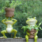 Resin Frog Flower Pot Ornaments,  Outdoor Garden Plant Pot Figurine, Decoration Yard, Villa Furnishing Accessories Art