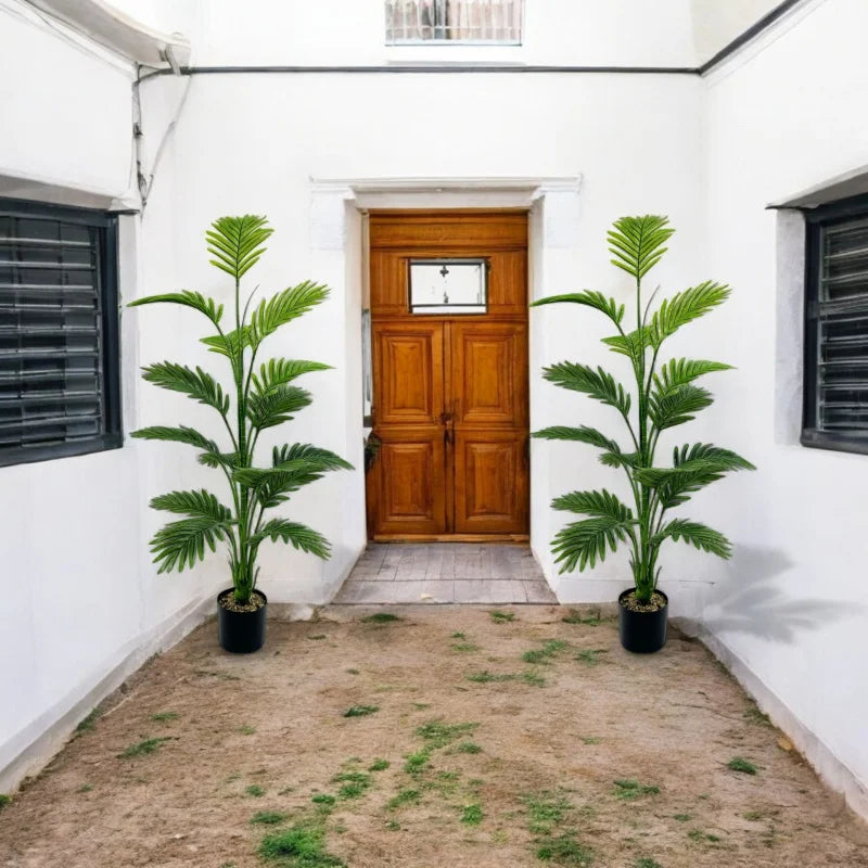 Large Artificial Palm Plant15Leaf - Perfect choice for home and office decoration，Indoor and outdoor use，Not including the basin