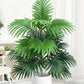 70-80cm Large Artificial Palm Tree Tropical Green Leaves Fake Plants Plastic Monstera Faux Tree Branch for Home Kitchen Decor