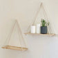 Wooden Hanging Swing Shelf – Floating Wall Storage for Plants & Home Decor