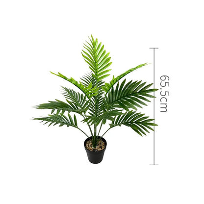 Large Artificial Palm Tree Tall Fake Plants Tropical Monstera Branch Green Plastic Leaves For Home Garden Outdoor Decor
