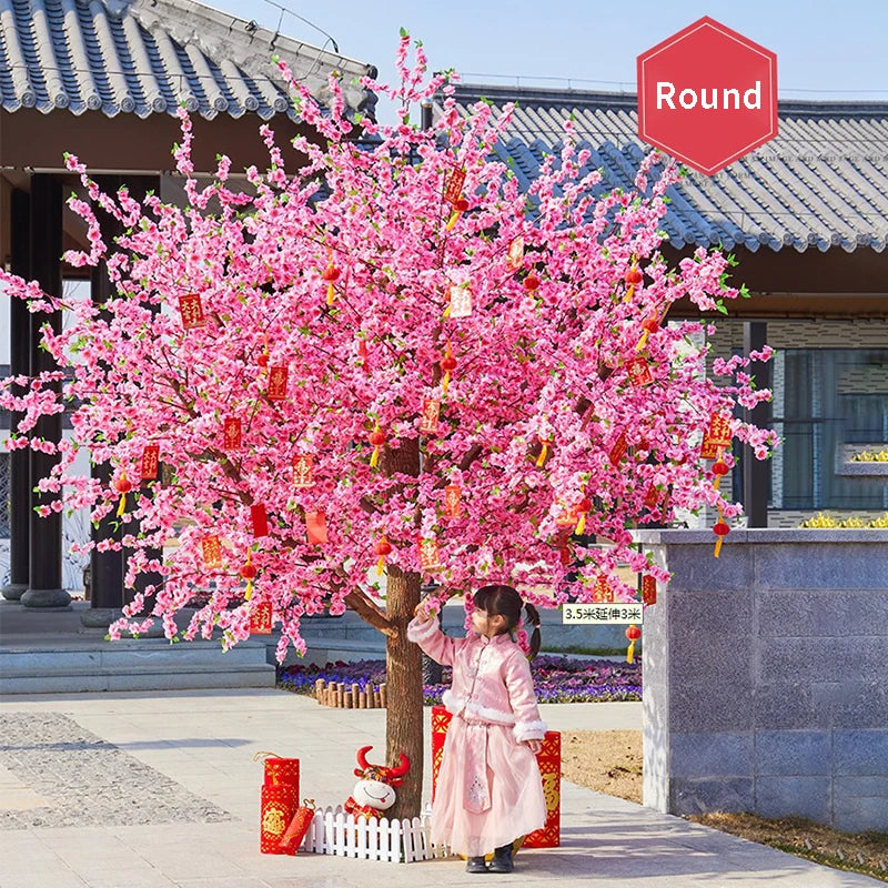 Artificial Peach Tree for Christmas, Simulation Cherry Tree, Outdoor Garden, Large Wishing Peach Tree, Wedding Center Decoration