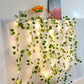 Flower Green Leaf Fairy Lights – Battery-Powered Vine Garland for Home & Wedding Decor