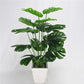 18 Forks Fake Large Artificial Monstera Plants Fake Palm Tree 50cm Plants Tree Plastic Turtle Leaves Green For Home Garden Room