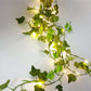Flower Green Leaf Fairy Lights – Battery-Powered Vine Garland for Home & Wedding Decor