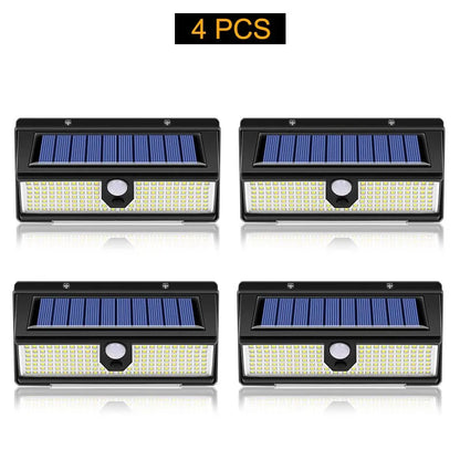 190led Solar Led Light Outdoor Garden Decoration Wall Lamp With 4 Mode IP65 Waterproof Solar Motion Sensor Light For Yard Door