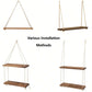 Wooden Hanging Swing Shelf – Floating Wall Storage for Plants & Home Decor