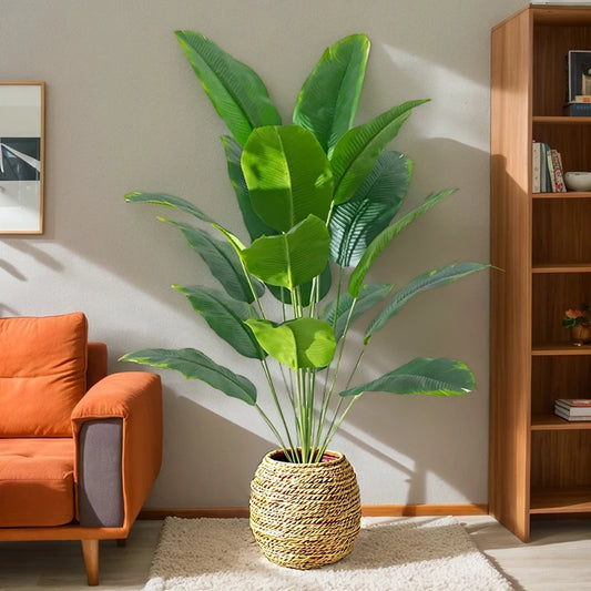 Artificial Plants Large Tropical Palm Tree Fake Banana Plants Leaves Real Touch Plastic Monstera For Home Garden Party Decor