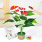 35/50CM Artificial Red Palm New Big Herb Plant Plastic Simulation Anthurium Artificial Palm Fronds Living Room Bedroom Decor