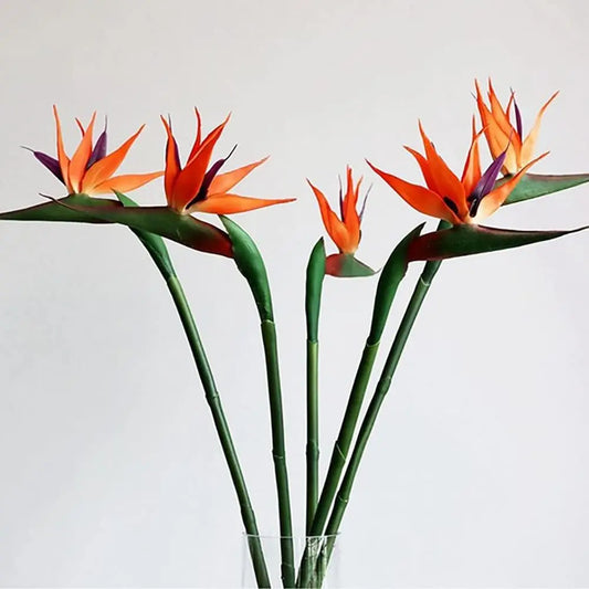 Large Bird of Paradise Artificial Tropical Flower Faux Heaven Bird Plant for Home Office Garden Decor Flower Arrangement