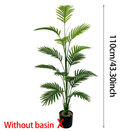 Large Artificial Palm Plant15Leaf - Perfect choice for home and office decoration，Indoor and outdoor use，Not including the basin