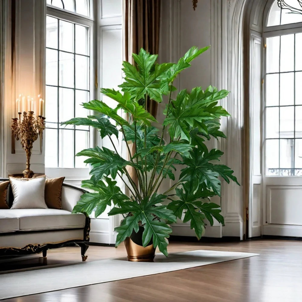Large Size Artificial Palm Tree Plants Green Leaf Simulated Bonsai Potted Decoration Floor Home Garden Office Patry Decor Ornament