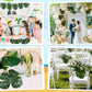 OurWarm 24pcs Large Artificial Tropical Palm Leaves, Faux Safari Leaves Monstera Fake Leaves for Party Safari Table Decorations