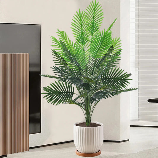 90-120cm Large Artificial Palm Tree Tropical Fake Plants Green Plastic Palm Leafs Big Monstera Tree Branch For Home Garden Decor