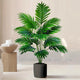 2pcs Durable Lifelike Artificial Palm Plant with Natural Green Leaves & Sturdy Pot - Indoor/Outdoor Modern Decor, Perfect Low