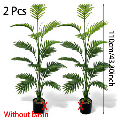 Large Artificial Palm Plant15Leaf - Perfect choice for home and office decoration，Indoor and outdoor use，Not including the basin