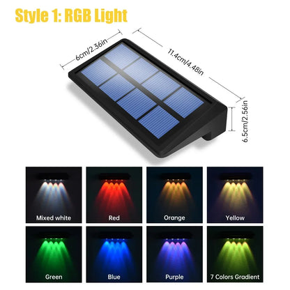 Solar Fence Lights – Waterproof RGB & Warm White LED Step Lights