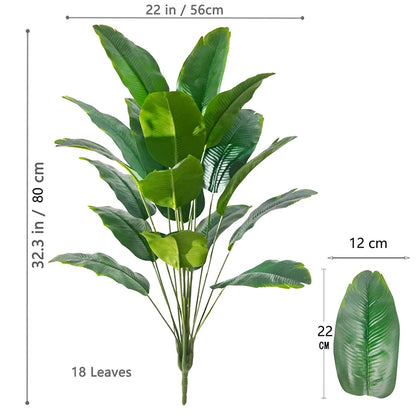 Artificial Plants Large Tropical Palm Tree Fake Banana Plants Leaves Real Touch Plastic Monstera For Home Garden Party Decor